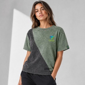 เสื้อยืดผ้าฝ้ายวินเทจฟอกสีสำหรับผู้หญิง ทรงโอเวอร์ไซส์ สไตล์ลำลอง สตรีทแวร์ แฟชั่น รับทำโลโก้ตามสั่ง ผู้ผลิตและจำหน่ายแบบ OEM ODM - Product Image 1