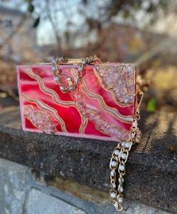Bolso de Resina con Hojas Doradas Florales, Hecho a Mano, Personalizado, para Navidad y Año Nuevo, Bolso de Boutique - Product Image 2