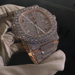 Reloj de Diamantes Cultivados en Laboratorio Personalizado de Alta Calidad Estilo Hip Hop para Hombre, Reloj de Diamantes VVS para Regalo - Product Image 6
