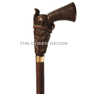 Traditional Design Floor Mount Wooden & Gold <b>Metal</b> Decorative Indoor Home Decor Perfect For <b>Walking</b> <b>Stick</b> Gift Living Room - Product Image 5