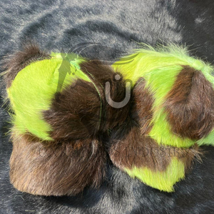 หมวกหนังวัวแท้ขนฟูสีเขียวและสีน้ำตาล รุ่นใหม่ปี 2026 สำหรับผู้ชายและผู้หญิง - Product Image 2