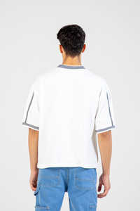 เสื้อยืดผู้ชายพิมพ์โลโก้ตามสั่งเสื้อยืดผ้าฝ้ายเนื้อวัสดุ OEM สำหรับผู้ชายสไตล์สตรีทแวร์แบบลำลองทันสมัย - Product Image 2