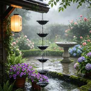 Cadena de Lluvia Metálica con Acabado Antiguo para Decoración de Jardín - Product Image 3