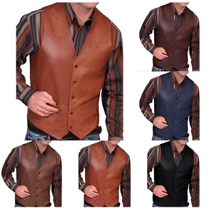Men's Biker Vest Motorcycle Genuine Leather Breathable Protective Reflective Heated Cooling Perforated Mesh <b>Back</b> <b>Protector</b> - Product Image 3