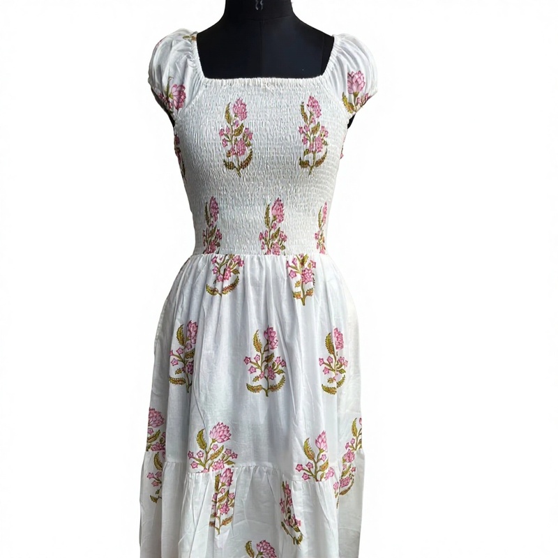 Hand Block Printed Dress Indian Cotton