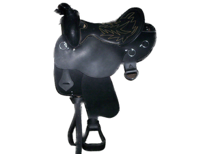 Sillín Tucker occidental de cuero negro de calidad superior con asiento suave de punto elegante Equitación de carreras Equitación Precio atractivo - Product Image 6