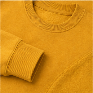 Sudadera Personalizada Mustard Gold para Hombre, Cuello Redondo Clásico, Corte Relajado, Felpa de Algodón y Poliéster de Peso Medio, MCRW-0021 - Product Image 5