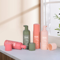 Bouteilles en plastique PET avec pompe à mousse personnalisées en gros, 100 ml, 120 ml, 150 ml, 180 ml, contenants pour nettoyant moussant, pour le lavage du visage, les soins de la peau