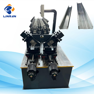 Doppelkopf-Stahlschienen-Bolzen-Pfettenkiel-Eck-Kaltwalzform maschine für L-Winkel-Eisen kiel mit Kern motor komponente - Product Image 1