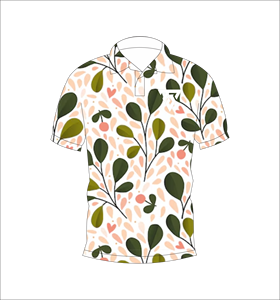 Men’s White Green Leaf Print Polo Shirt Casual Short Sleeve Summer Fashion Golf T Shirt - Product Image 1