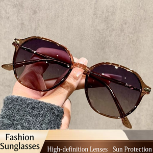 Unisex New Design Cut-Edge Sunglasses with UV400 Protection Lens Gold Lightweight Full-<b>Frame</b> Decoration for Outdoor - Product Image 2