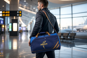 Sac de sport professionnel avec compartiment à chaussures, logo personnalisé, tissu polyester résistant, léger, pour l'entraînement physique et les voyages - Product Image 6