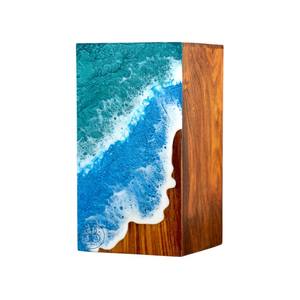 Urne funéraire artisanale en résine motif vague océanique, souvenir commémoratif côtier, personnalisable - Product Image 1