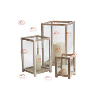 Portavelas de madera marrón envejecido para decoración de boda, portavelas de madera hecho a mano para colgar - Product Image 6