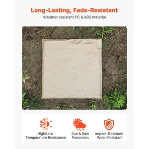 16 dalles décoratives en plastique résistantes aux intempéries 15,5 x 15,5 po, pavés de jardin, dalles de chemin 15,5 x 15,5 po - Product Image 2