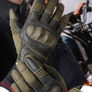 Guantes de Motocicleta para Hombre, de Cuero, Antideslizantes, Transpirables, Duraderos, Equipo de Protección - Product Image 2