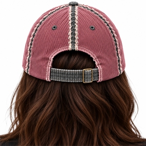 Gorra Unisex de Pana con Textura Acanalada, Diseño de Seis Paneles, Visera Curva, Correa Trasera Ajustable, Ajuste Cómodo, Gorra Clásica - Product Image 2