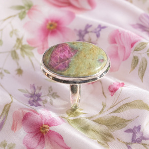 Large Ruby Zoisite 925 Sterling <b>Silver</b> <b>Ring</b> Rose Gold & Yellow Gold Plated Oval Gemstone Handmade Statement Jewelry Gift <b>Men</b> Her - Product Image 3
