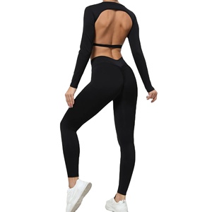 Women's Gym Set Long Sleeve Sports Shirt & High Waist Leggings Breathable Workout Yoga Suit for Running & Yoga Solid Bra Shorts - Product Image 2