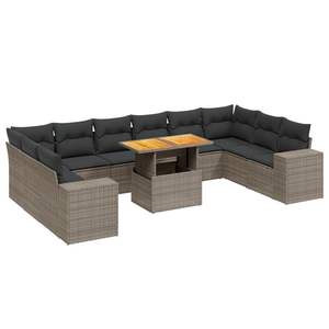 Conjunto de Sofás Modulares Grandes de Ratán PE Gris para Jardín, Colección Premium de Muebles Modulares para Exteriores - Product Image 2