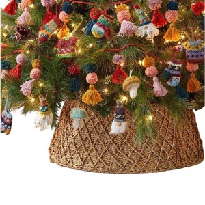 Collar para Árbol de Navidad Hecho a Mano con Hierba Marina, Base Rústica para Árbol, Cubierta para Cesta, Decoración Navideña - Product Image 2