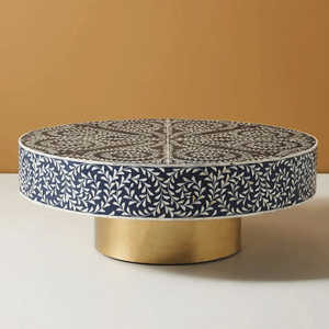 Mesa con incrustaciones de hueso de alta calidad, muebles de sala de estar, mesa auxiliar de madera con incrustaciones de hueso, mesa de lujo moderna y tamaño personalizado - Product Image 2