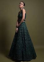 Tenue de mariage traditionnelle indienne, Lehenga Choli long jusqu'au sol avec travail de paillettes, design moderne et actuel, matériaux recyclés pour femmes