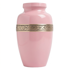 Urnas funerarias de latón de alta calidad para adultos con hermosa banda grabada en oro y acabado en color negro, urnas conmemorativas duraderas. - Product Image 5