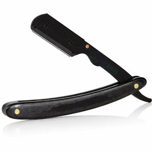 Navaja de Afeitar Clásica de Madera Negra con 60 Cuchillas de un Solo Filo para Hombre - Product Image 1