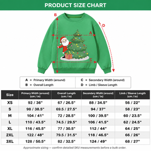 Pull-over en tricot pour enfants, motif de Noël, col rond, imprimé vert sapin et Père Noël, manches longues, 100% coton, coupe-vent, sweat-shirt décontracté pour l'hiver - Product Image 6