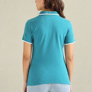 Camiseta de Manga Corta para Mujer, Tejida, Estampada, 100% Algodón, Transpirable, con Logotipo Bordado Personalizado, Precio Económico, Venta al Por Mayor - Product Image 6