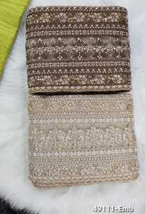 Eco-Friendly Vintage Geometric Pearl Embroidered <b>Laces</b> for Bridal Couture Fashion Decor Custom Wholesale Manufacturing Global - Product Image 5