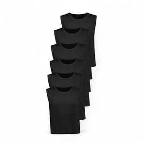 เสื้อกล้ามคอกลมสีดำสำหรับผู้ชาย แพ็ค 6 ตัว - Product Image 4