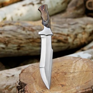 Couteau Bowie artisanal sur mesure, lame en acier inoxydable à pointe tombante, manche en bois, étui en cuir, couteau de chasse de 10 pouces - Product Image 6