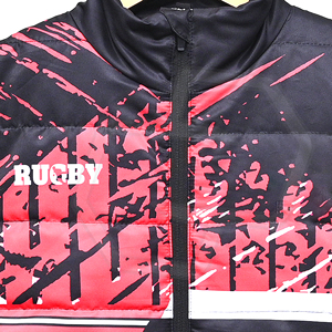 Men's Puffer <b>Vest</b> Stand Collar Zipper Closure Windproof Winter Sporty Printed <b>Black</b> Red Pattern Thick Polyester Wadding Premium - Product Image 4