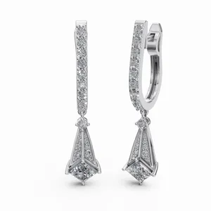 42 paires de boucles d'oreilles en diamants cultivés en laboratoire en or blanc 18 carats, bijoux fins tendance certifiés IGI pour femmes - Product Image 4