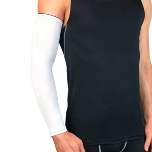 Manchon de cyclisme blanc pour homme, anti-UV, respirant, séchage rapide, en polyester uni, pour adulte, en stock - Product Image 1