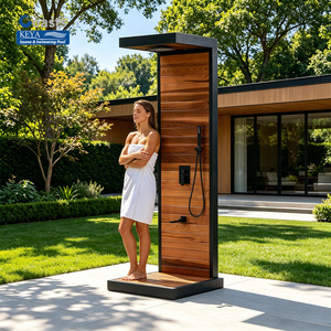 Grifo <span class=keywords><strong>de</strong></span> suelo <span class=keywords><strong>de</strong></span> lujo con textura <span class=keywords><strong>de</strong></span> madera termotratada para terraza, con rociador inferior para cabinas <span class=keywords><strong>de</strong></span> montaña y piscinas exteriores. - Product Image 2