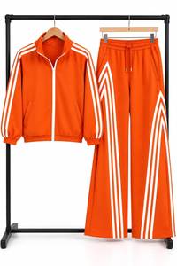 <b>Women's</b> 2-Piece Breathable Eco-Friendly Streetwear <b>Suits</b> Set Sleeveless Zip-Up Jacket & Wide-Leg Pants for Winter Daily Use - Product Image 3