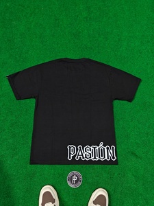 <b>Men's</b> Black Cotton T-Shirt With Puff Logo Print Regular Fit Casual Streetwear Short Sleeve O-Neck Jersey Tee - Product Image 4