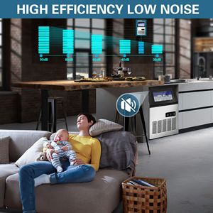 Macchina per il Ghiaccio Commerciale da Banco in Acciaio Inox, Autopulente, 80-110 LBS/24H, con Nuove Funzionalità - Product Image 5