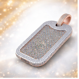 SHRAMAN DIAMOND Pendentifs et breloques rectangulaires de luxe pour hommes en argent sterling 925 plaqué or rose, entièrement sertis de moissanite, style hip-hop - Product Image 4