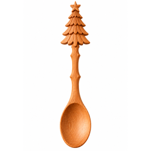 Cuillère en bois de Noël gravée, ustensile de cuisine en bois naturel, cadeau de Noël, décoration de Noël, Vietnam Sensory Plays - Product Image 1