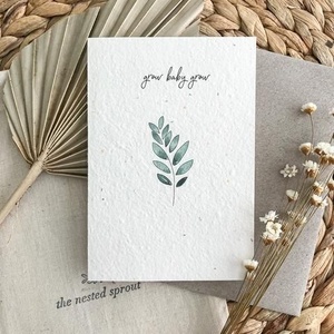 Carte de vœux d'anniversaire de luxe faite à la main de qualité supérieure, écologique, vernissage mat, taille personnalisée, papier naturel, enveloppe cadeau - Product Image 1