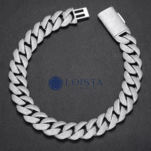 Bracelet à maillons en argent 925 plaqué rhodium pour homme LOISTA, design géométrique de luxe, à porter tous les jours - Product Image 4