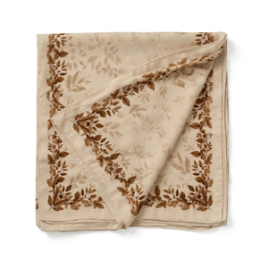 Pañuelo de Seda Beige Elegante para Mujer, Diseño de Hojas, Chal Cuadrado con Estampado Digital, Regalo para Actividades al Aire Libre, Pañuelo Suave para la Cabeza, Accesorio de Moda - Product Image 3