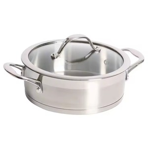 Cacerola moderna de vidrio con tapa y asas de acero inoxidable, diseño rectangular, contenedor aislante para mantener la comida caliente - Product Image 3