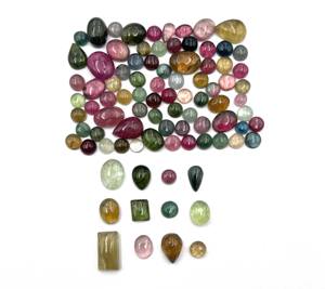 Tourmaline naturelle multicolore, cabochon, formes variées, pierres précieuses en vrac, 8-12 mm, certifiées IGI, pour la fabrication de bijoux - Product Image 5