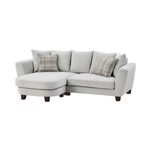 Sofá de tela de madera Modular en forma de L gris claro intercambiable de lujo 2024 para el hogar Hotel Villa-para sala de estar característica de esquina - Product Image 1