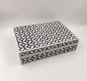 American Style MDF Jewelry Box With MOP & Resin Inlay Magnetic Closure Home Decor Households Item Jewelry Display Storage <b>Boxes</b> - Product Image 2